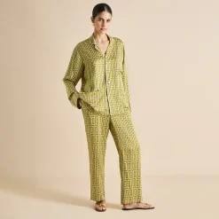 Best Laurent Ruhlmann Geometric Pajamasin Silk Satin Pajamas