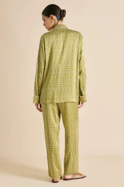 Best Laurent Ruhlmann Geometric Pajamasin Silk Satin Pajamas