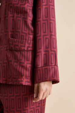 Flash Sale Laurent Ruspoli Geometric Pajamasin Silk Twill Pajamas