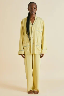 Best Sale Laurent Yellow Pajamasin Sandwashed Silk Pajamas