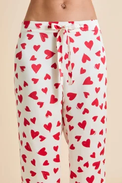 Best Lila Amore Red Heart Pajamasin Silk Satin Pajamas