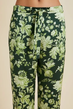Shop Lila Ares Floral Pajamasin Silk Satin Pajamas