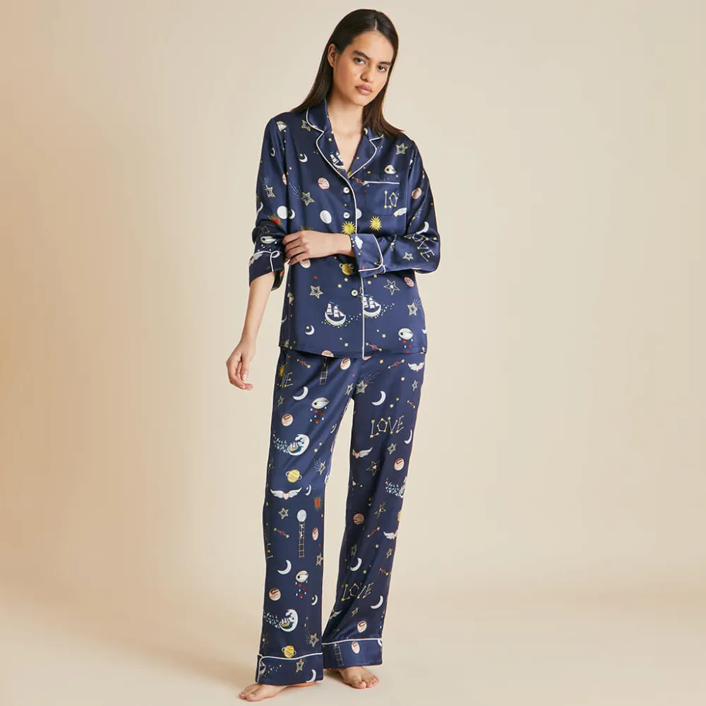 New Lila Cosmic pajamasin Silk Satin Pajamas