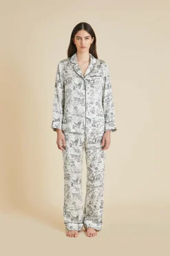 Online Lila Dioscuri Toile de Jouy Pajamasin Silk Satin Pajamas