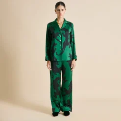 Best Lila Poiret Panther Pajamasin Silk Satin Pajamas