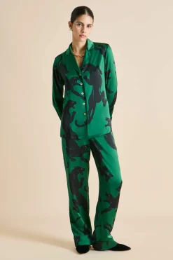 Best Lila Poiret Panther Pajamasin Silk Satin Pajamas
