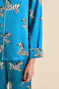 Cheap Lila Zora Zebra Pajamasin Silk Satin Pajamas
