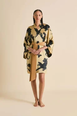 Flash Sale Mimi Perriand Panther Robein Silk Satin Robes
