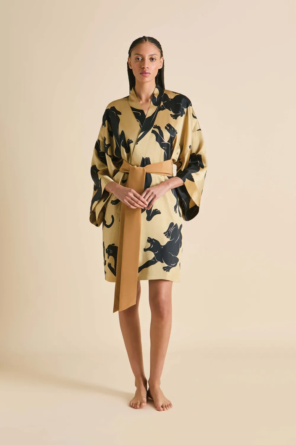 Flash Sale Mimi Perriand Panther Robein Silk Satin Robes