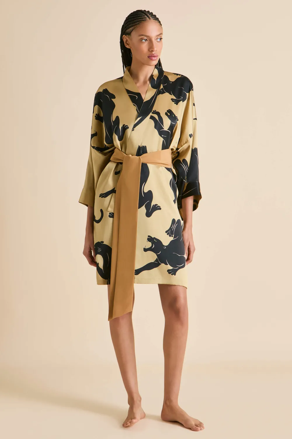 Flash Sale Mimi Perriand Panther Robein Silk Satin Robes