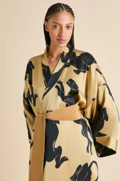 Flash Sale Mimi Perriand Panther Robein Silk Satin Robes