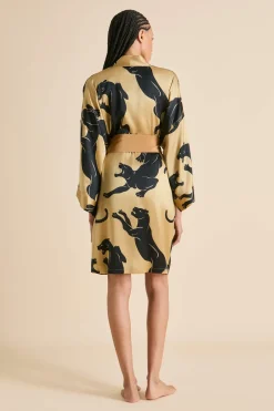Flash Sale Mimi Perriand Panther Robein Silk Satin Robes