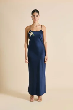 Clearance Olympia Harmonies Embellished Dressin Silk Satin Dresses