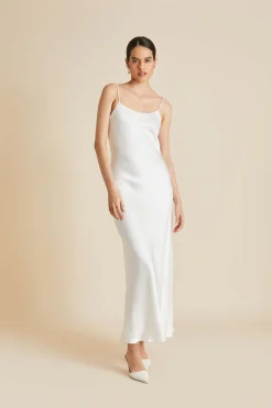 Sale Olympia Pearl Slip Dressin Silk Satin Dresses