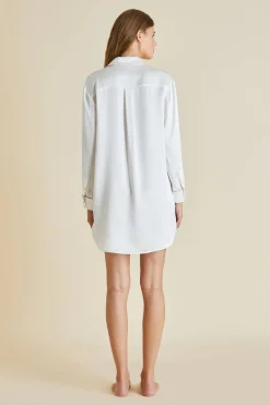Clearance Poppy Oyster Nightshirtin Silk Satin Nightshirts