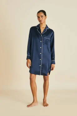 New Poppy Nightshirtin Silk Satin Nightshirts