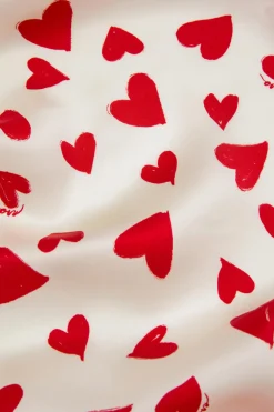 Sale Queenie Amore Red Heart Robein Silk Satin Robes