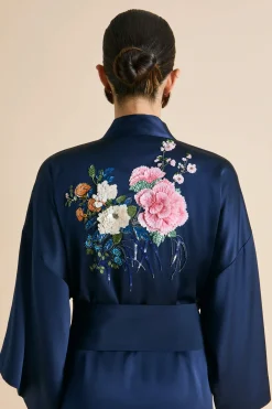 Fashion Queenie Harmonies Embellished Robein Silk Satin Robes