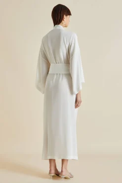 Clearance Queenie White Robein Silk Crêpe de Chine Robes