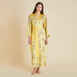 New Queenie Perseus Lobster Robein Silk Satin Robes