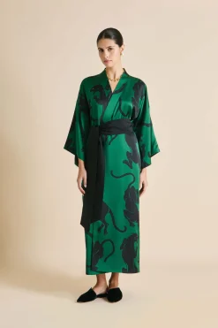 Best Sale Queenie Poiret Panther Robein Silk Satin Robes