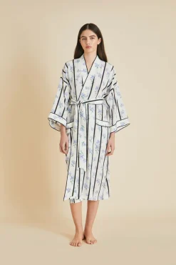 Hot Sabine Hypnos Stripe Robein Silk Crêpe de Chine Robes