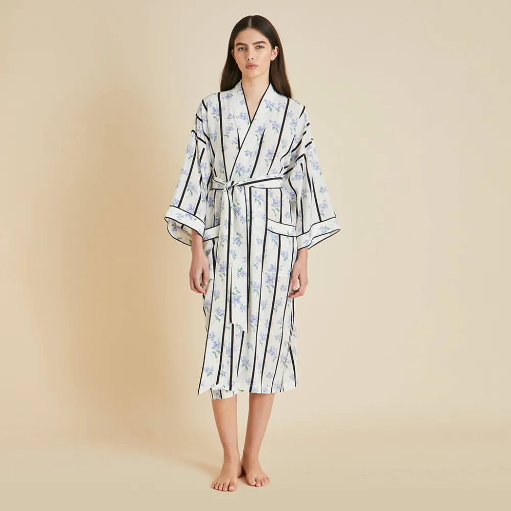 Hot Sabine Hypnos Stripe Robein Silk Crêpe de Chine Robes