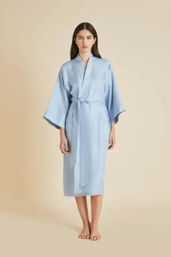 Clearance Sabine Powder Blue Robein Silk Twill Robes