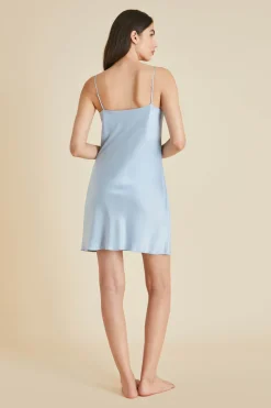 Outlet Venus Powder Blue Slip Dressin Sandwashed Silk Dresses
