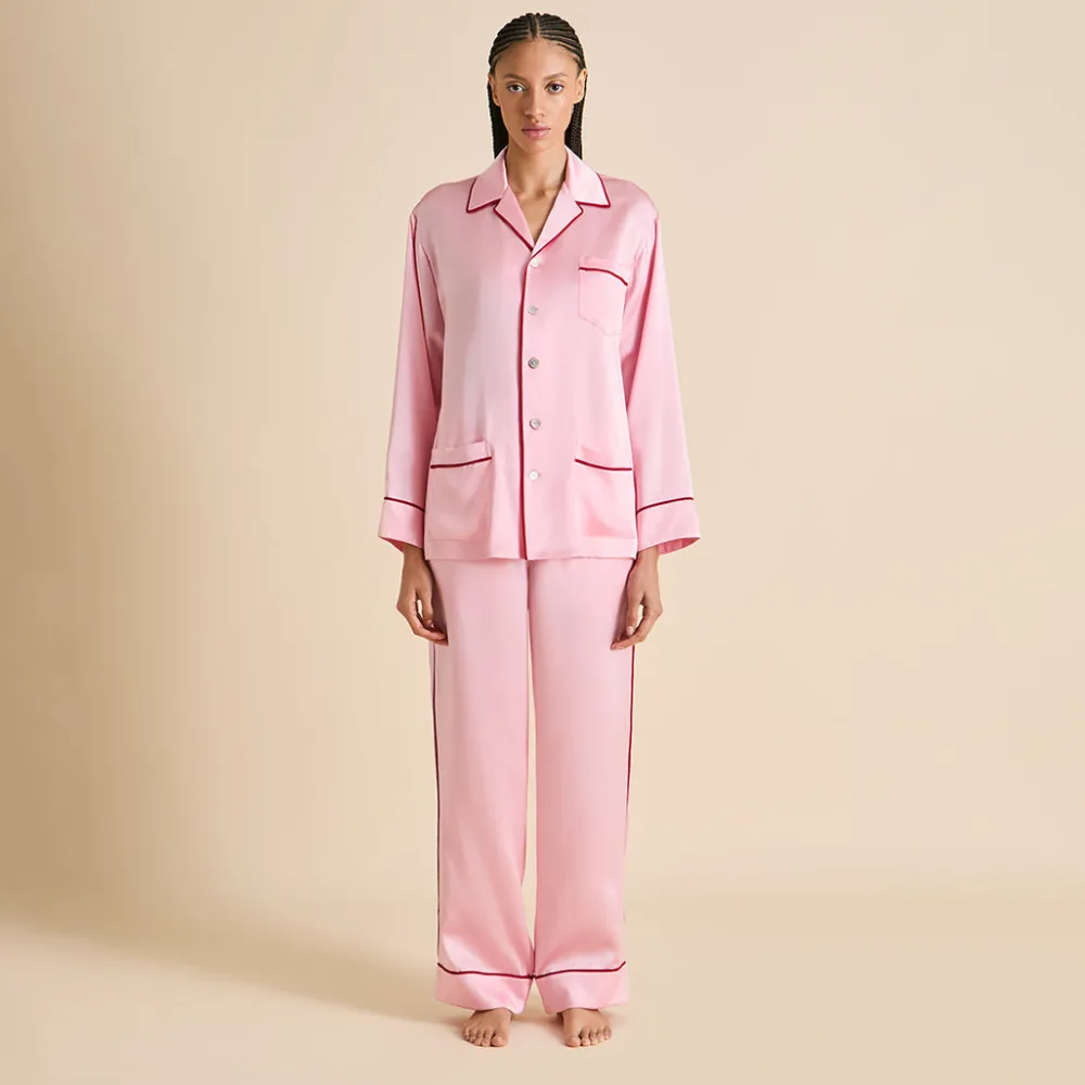 Cheap Yves Blush Pajamasin Silk Satin Pajamas