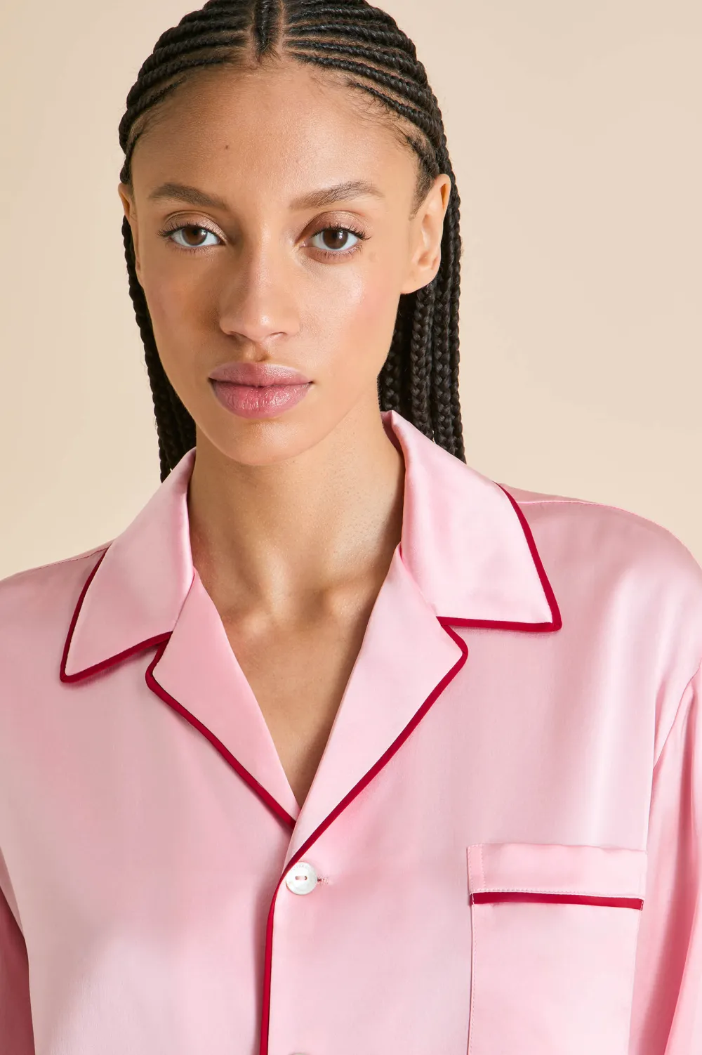 Cheap Yves Blush Pajamasin Silk Satin Pajamas