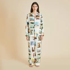 Hot Yves Cadmus Postcard Pajamasin Silk Twill Pajamas