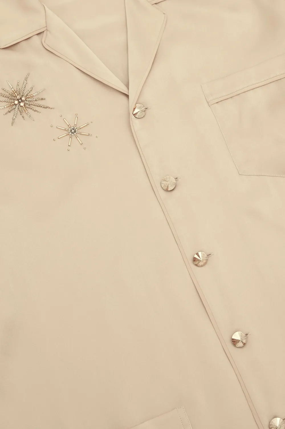Flash Sale Yves Celestine Caramel Embellished Pajamasin Sandwashed Silk Pajamas
