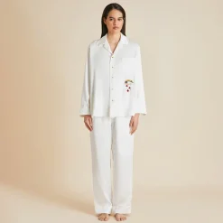 Best Yves Desire pajamasin Silk with Ruby and Diamond Buttons by Jessica McCormack Pajamas
