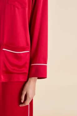 Fashion Yves Ruby Pajamasin Silk Satin Pajamas
