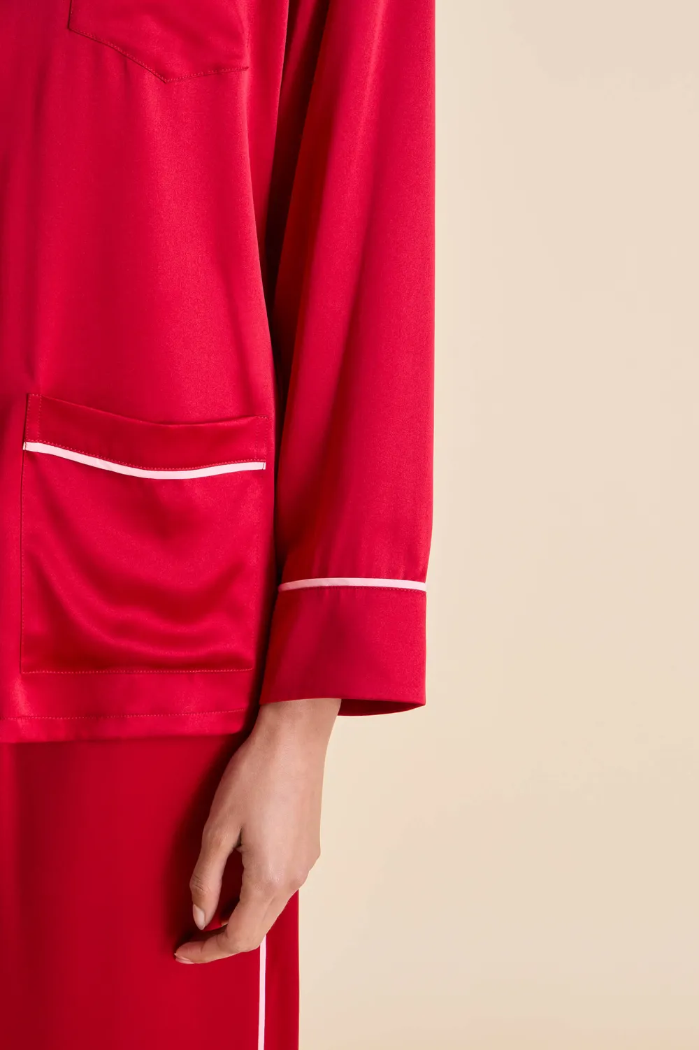 Fashion Yves Ruby Pajamasin Silk Satin Pajamas