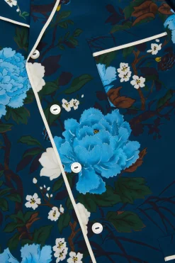 Fashion Yves Tibatant Floral Pajamasin Silk Crêpe de Chine Pajamas
